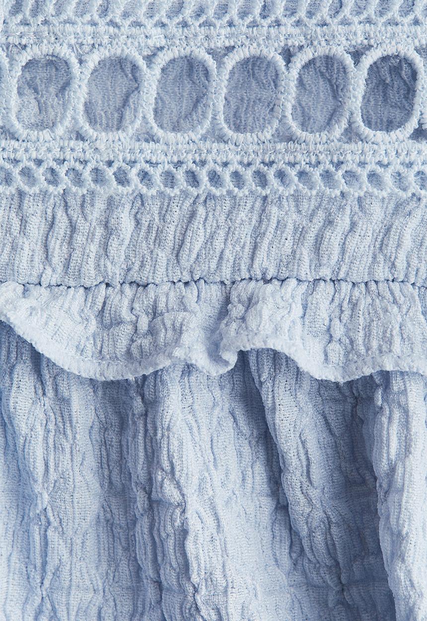 H&M - Textured jersey blouse - light blue 