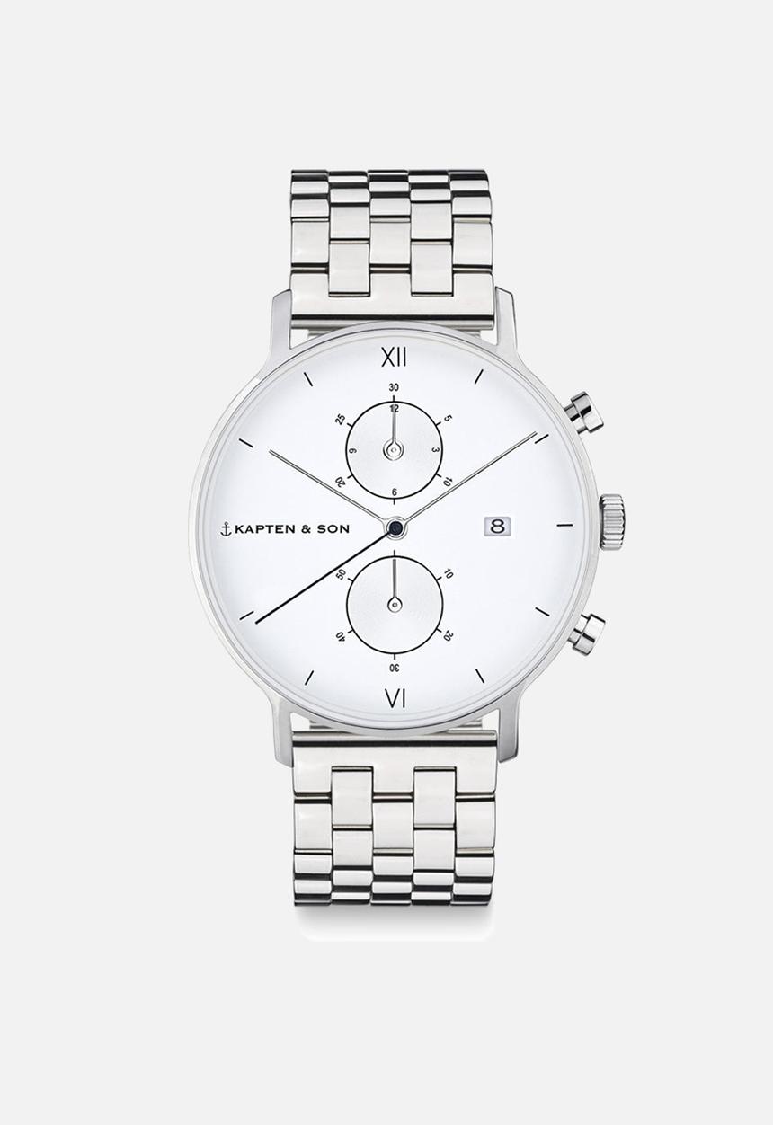 Kapten & Son - Chrono Small Silver Steel - Silver