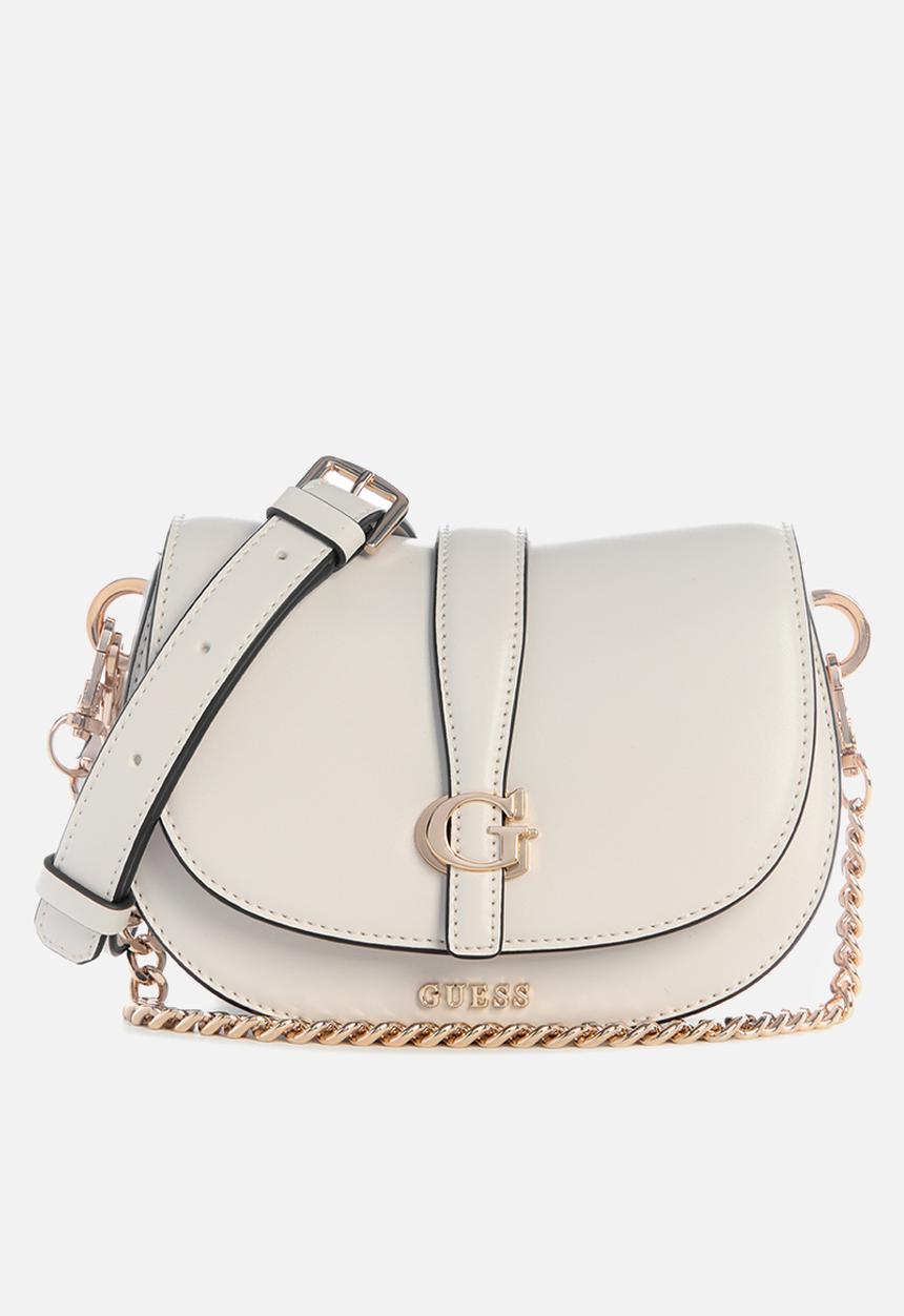 GUESS - Carrie mini flap crossbody bag- stone