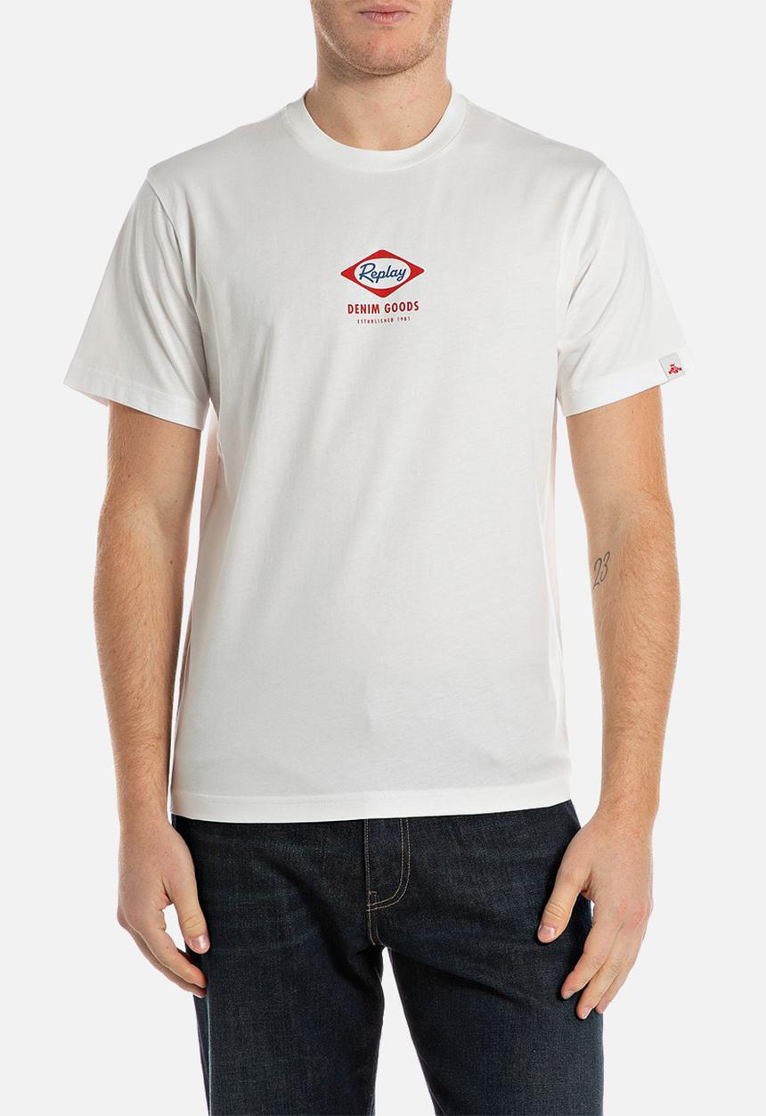 Replay - Crew-Neck T-shirt - Heritage Print - White