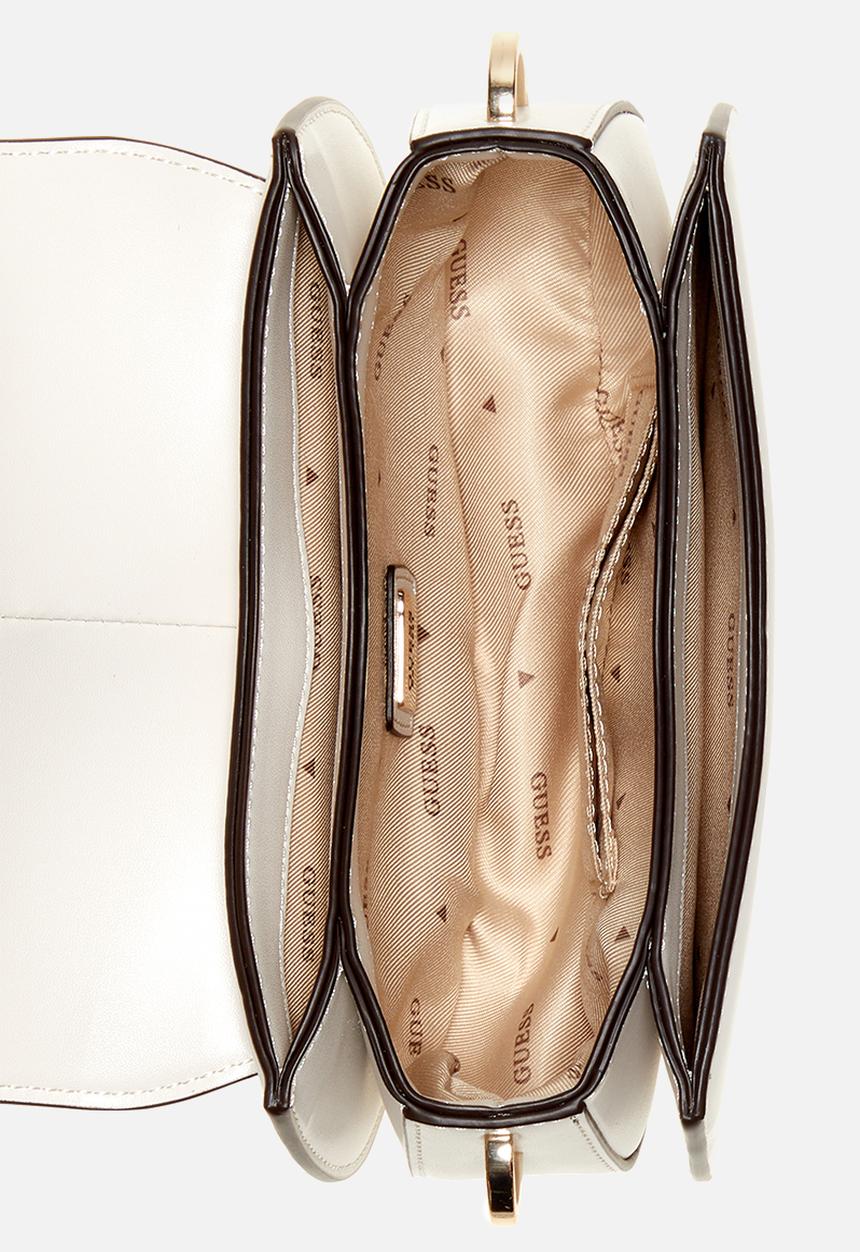 GUESS - Carrie mini flap crossbody bag- stone