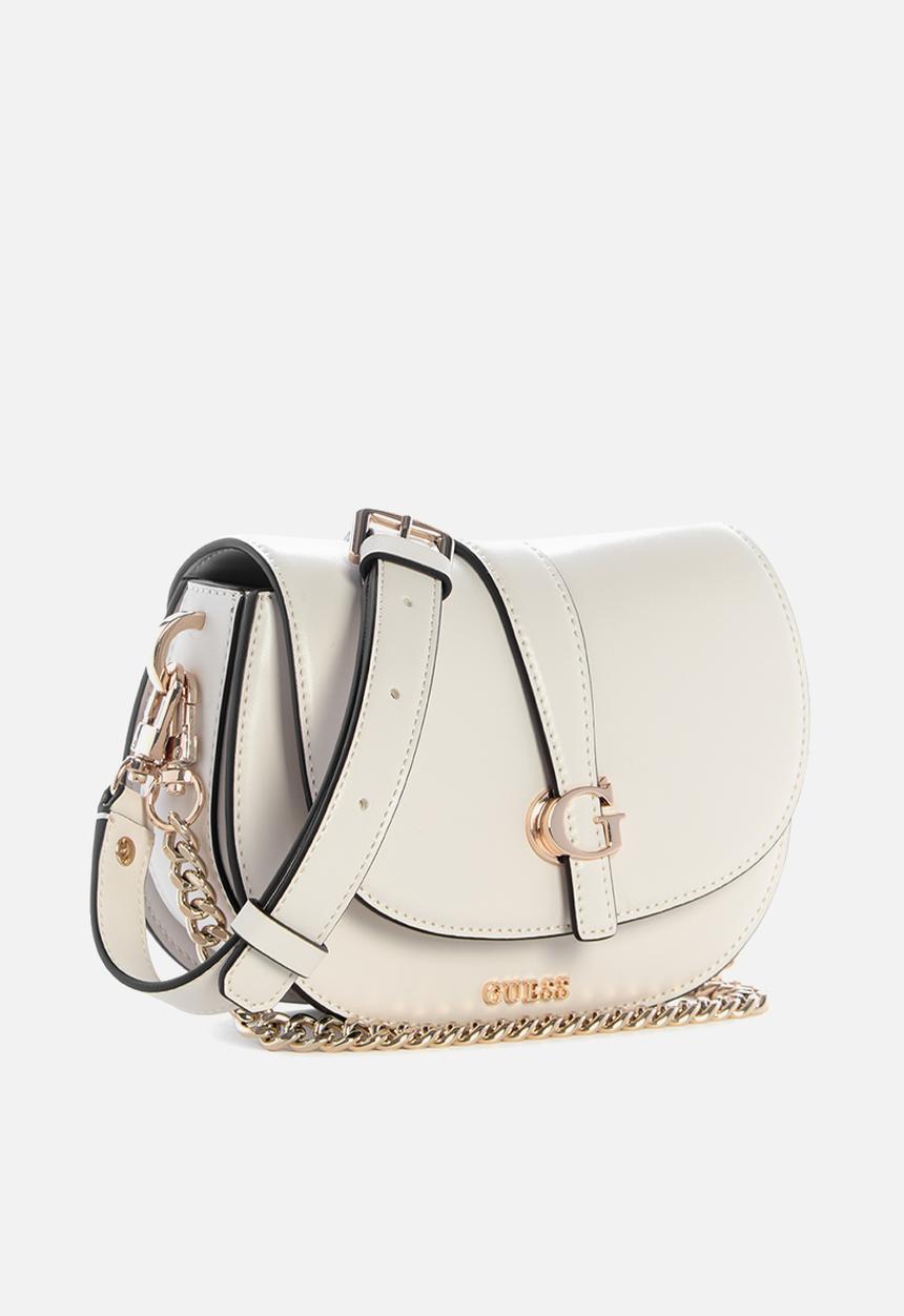 GUESS - Carrie mini flap crossbody bag- stone