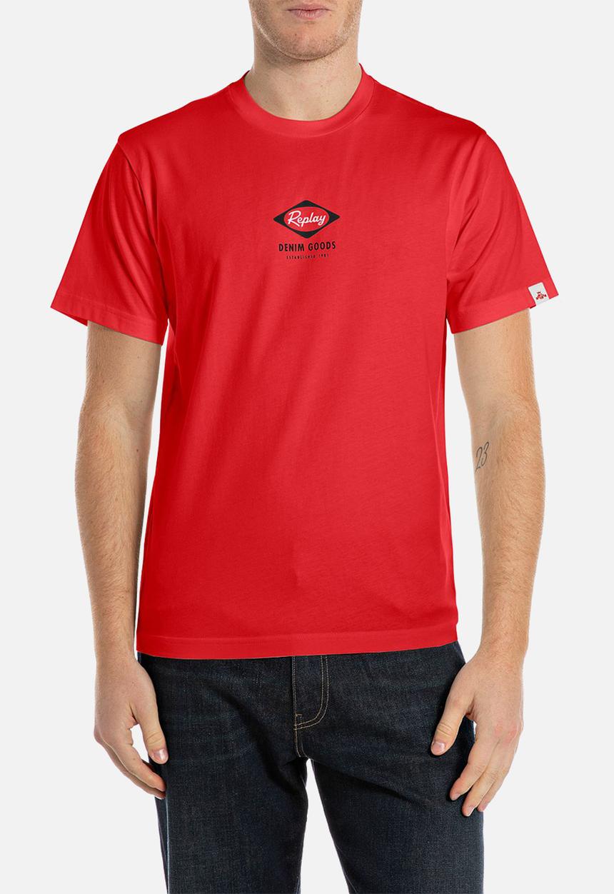 Replay - Crew-Neck T-shirt - Heritage Print - Red