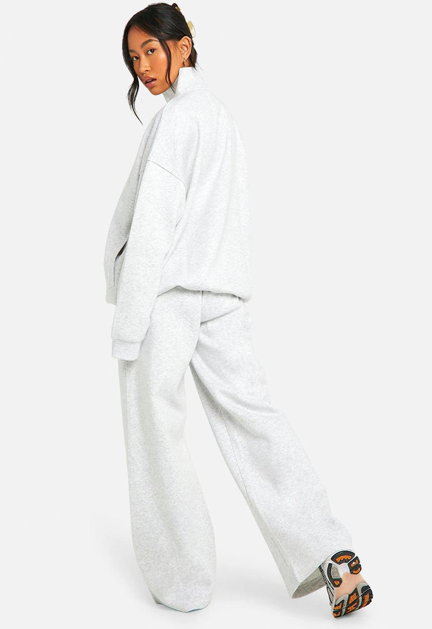 boohoo - Dsgn studio embroidered wide leg jogger - ash grey