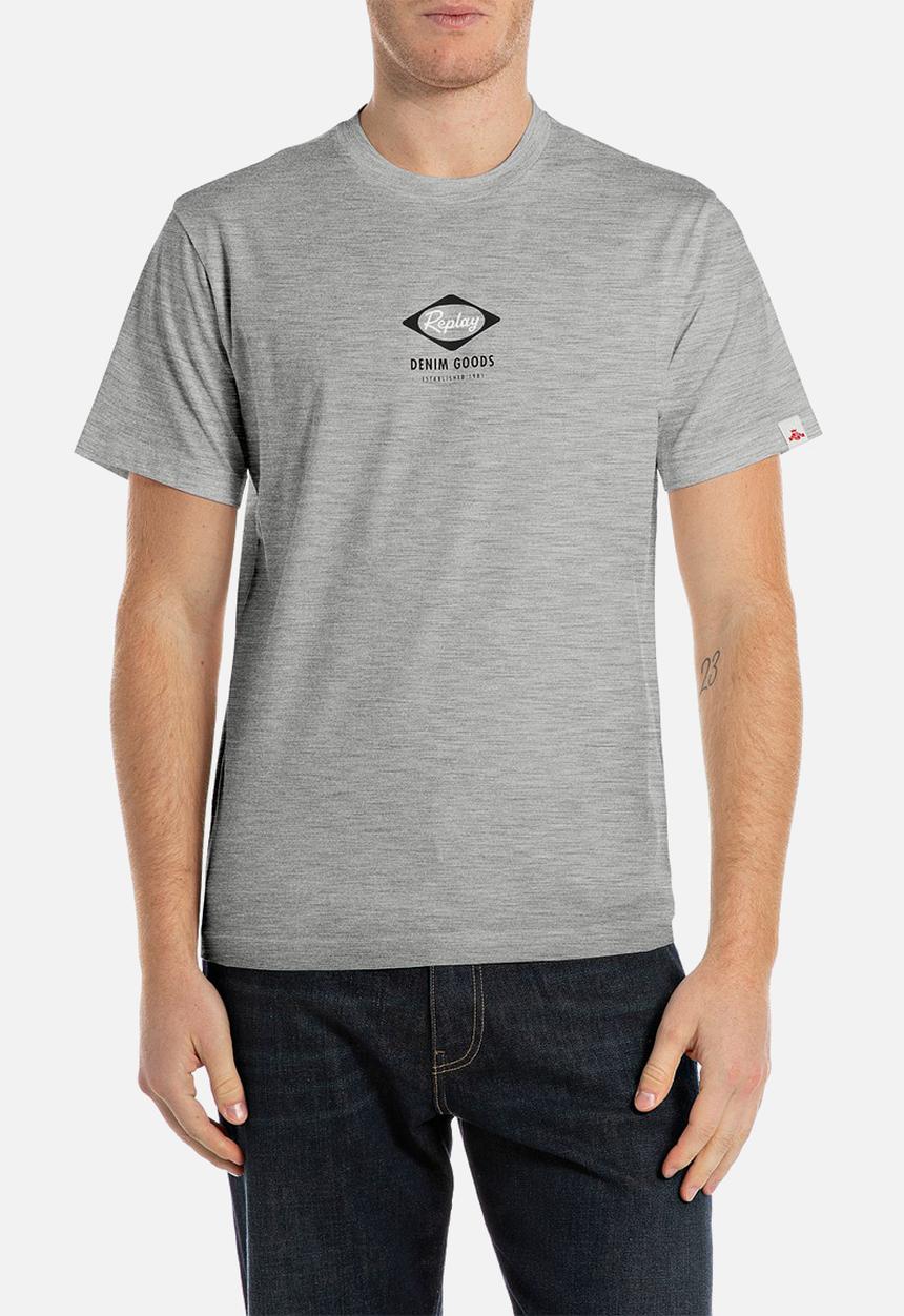 Replay - Crew-Neck T-shirt - Heritage Print - Grey