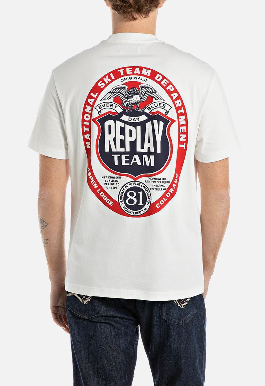 Replay - PIECE DYED HEAVY COTTON JERSEY - white