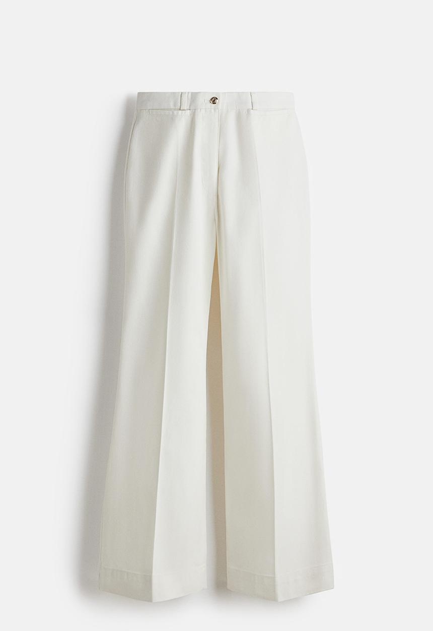H&M - Flared twill trousers - white