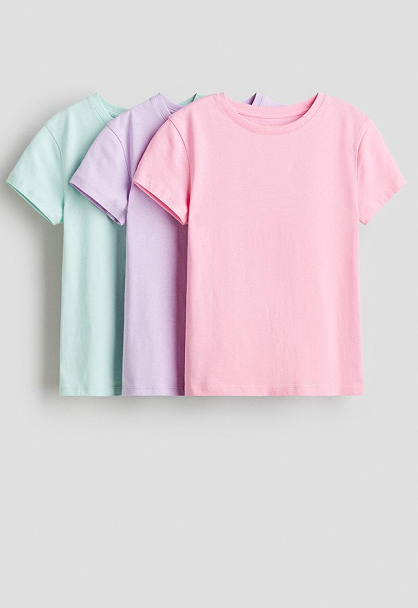 H&M - 3 pack cotton jersey tops - multi