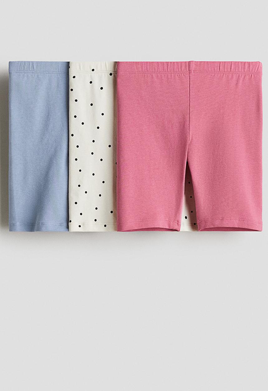H&M - 3 pack cotton cycling shorts - pink spotted