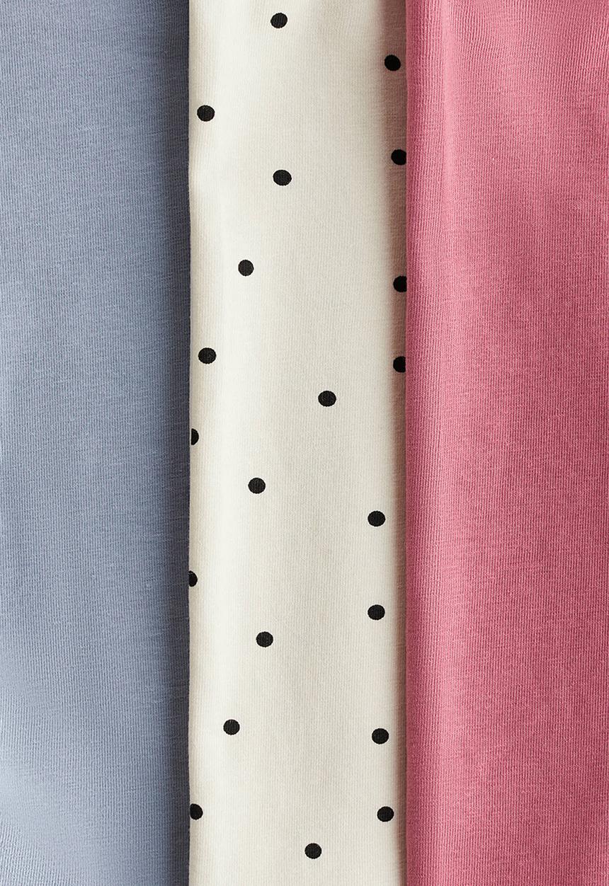 H&M - 3 pack cotton cycling shorts - pink spotted