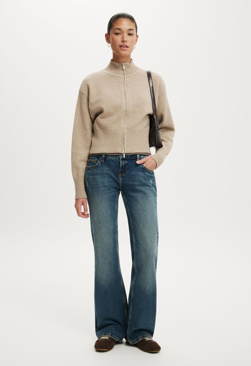 Cotton On - Cinched knit bomber - chai dust