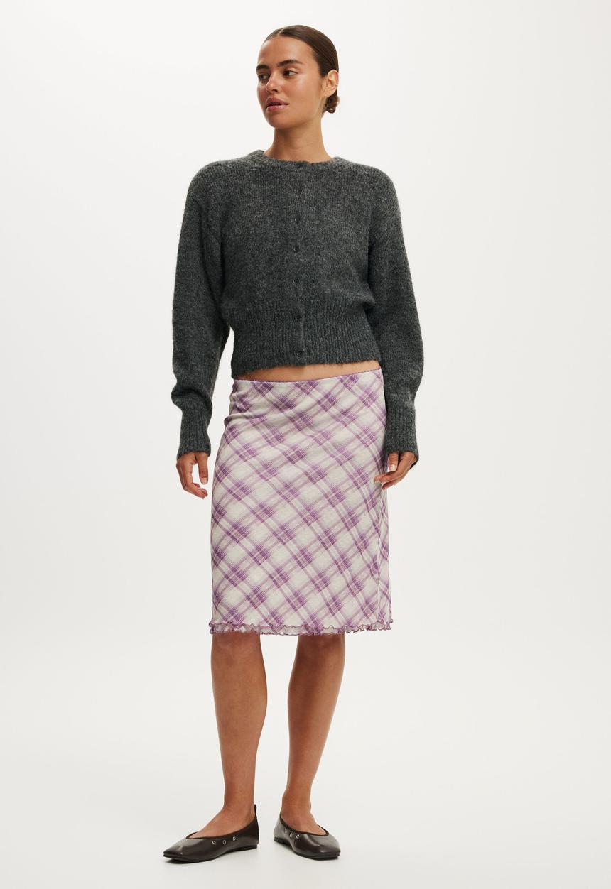 Cotton On - Luxe dreamy crew cardi - charcoal marle