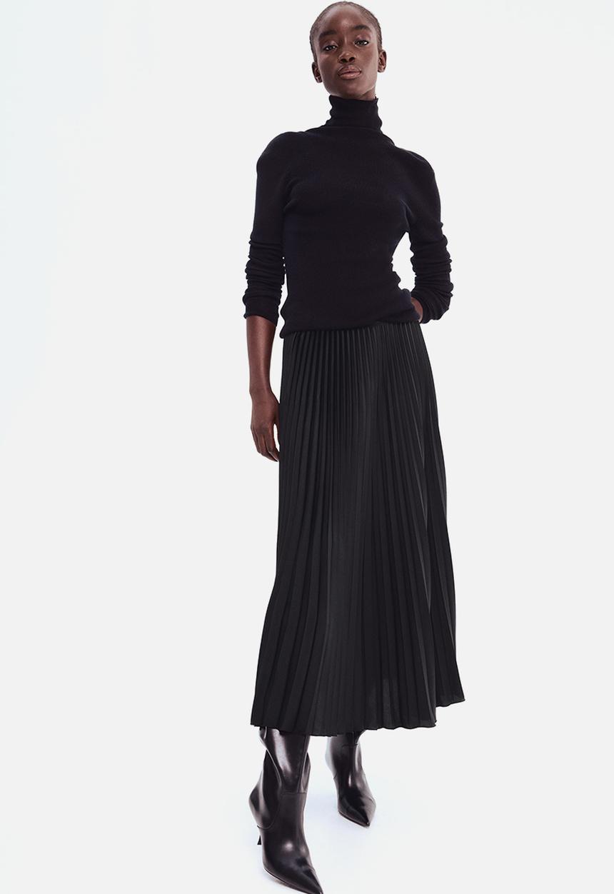 H&M - Pleated skirt - black