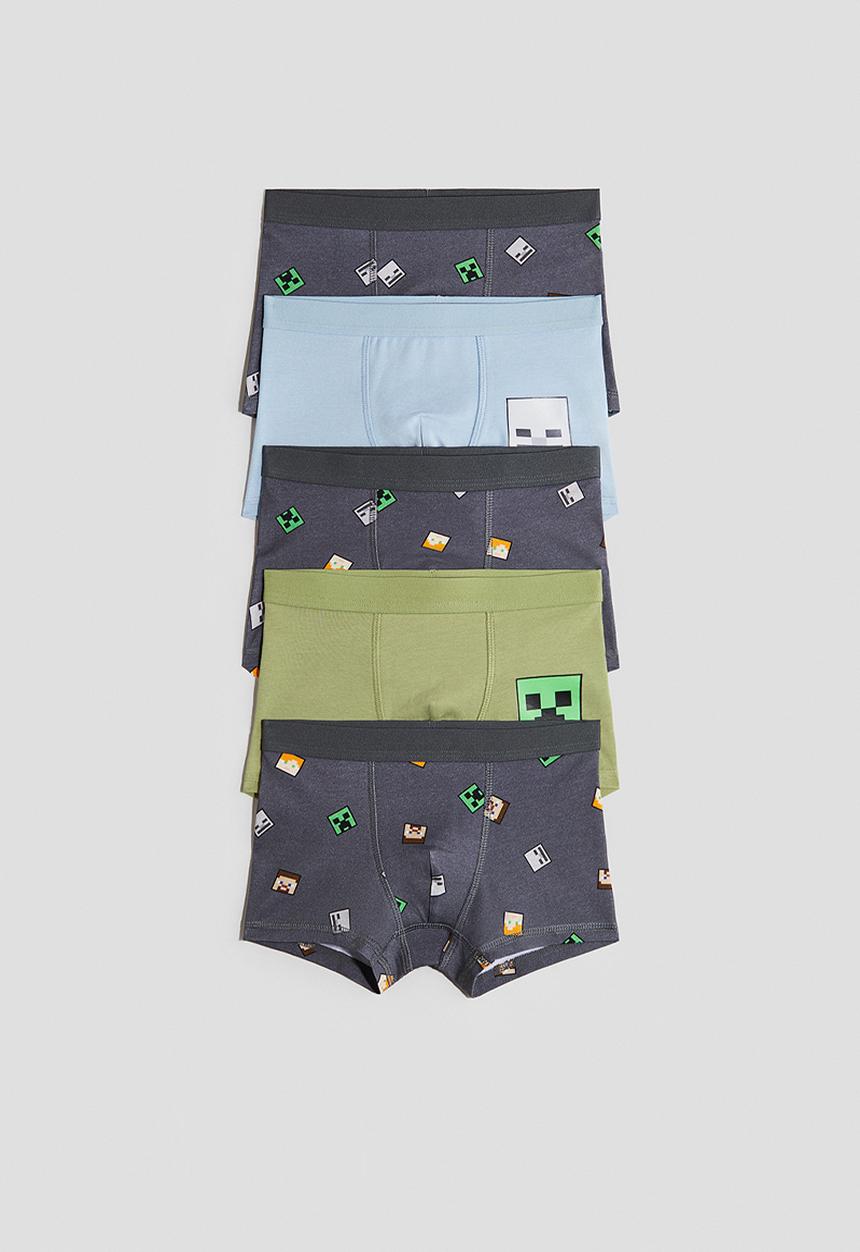 H&M - 5-pack trunks - dark grey minecraft 