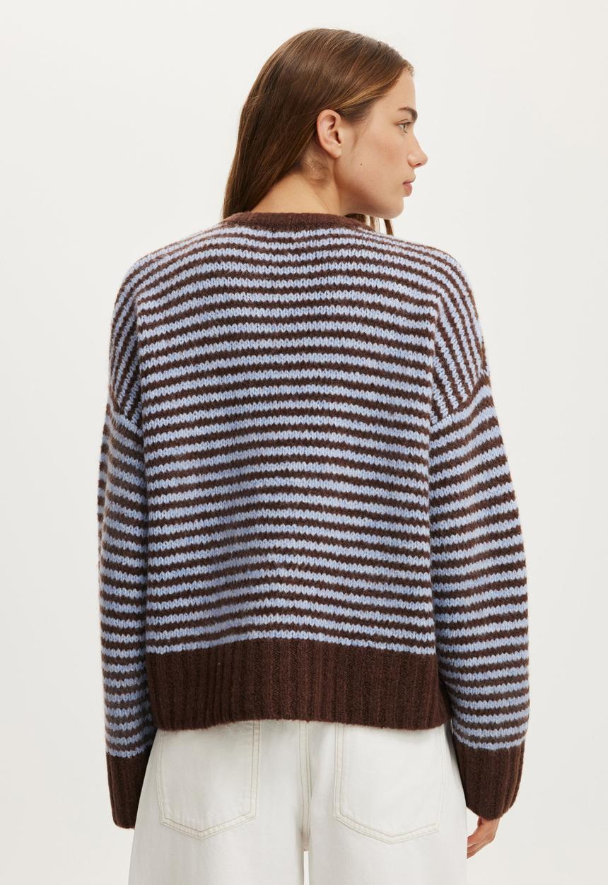 Cotton On - Luxe crew sweater - lofty iced marine oak stripe