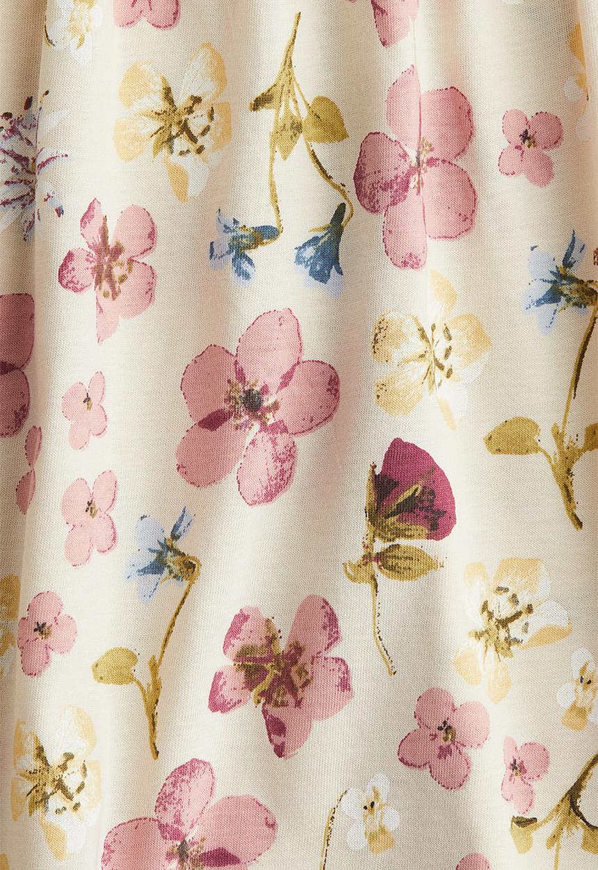 H&M - Patterned jersey dress - light beige floral 