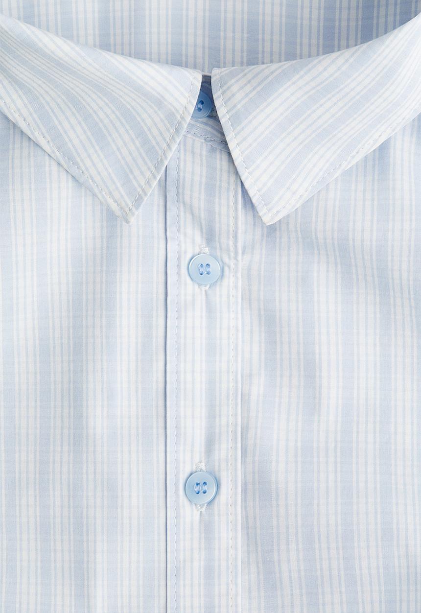 H&M - Short-sleeved shirt - light blue checked 