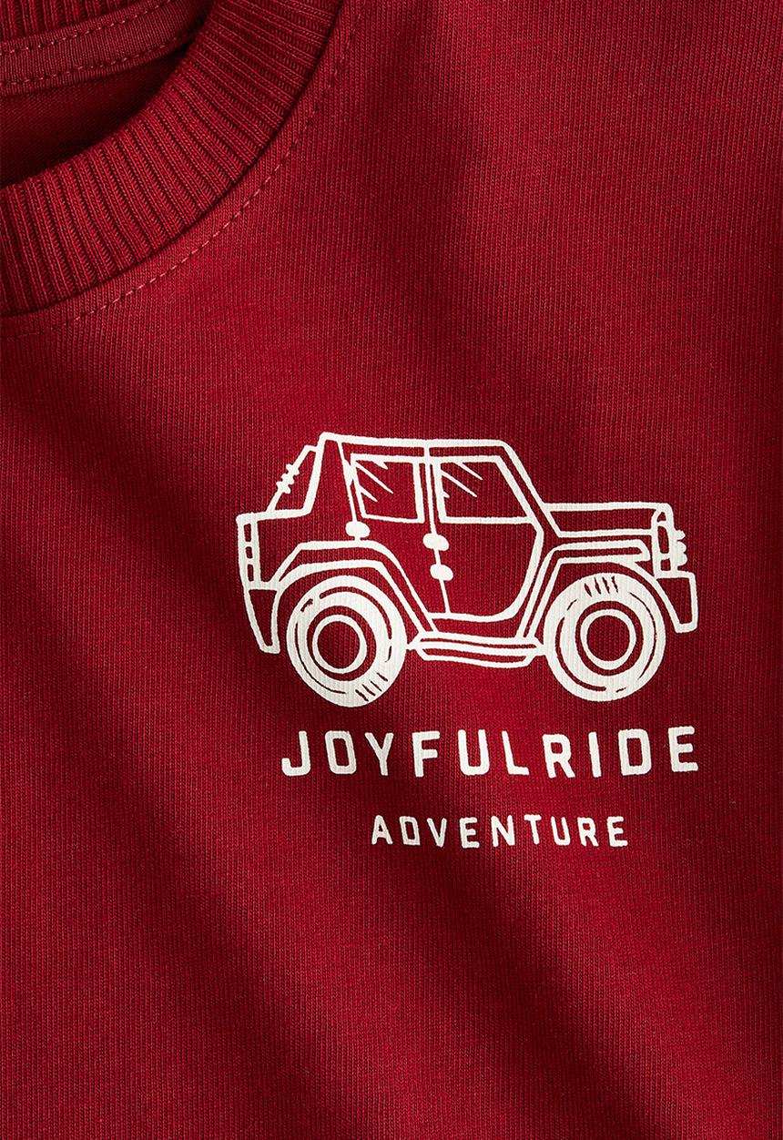H&M - Printed T-shirt - red/joyful ride 