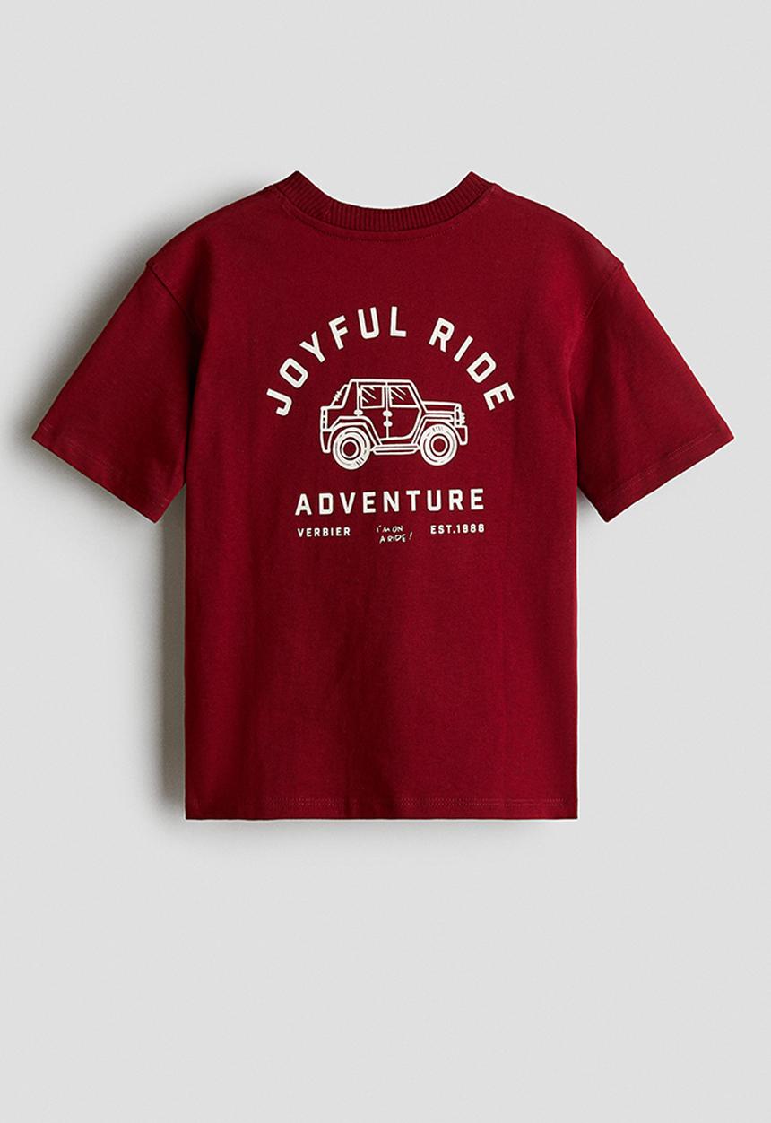 H&M - Printed T-shirt - red/joyful ride 