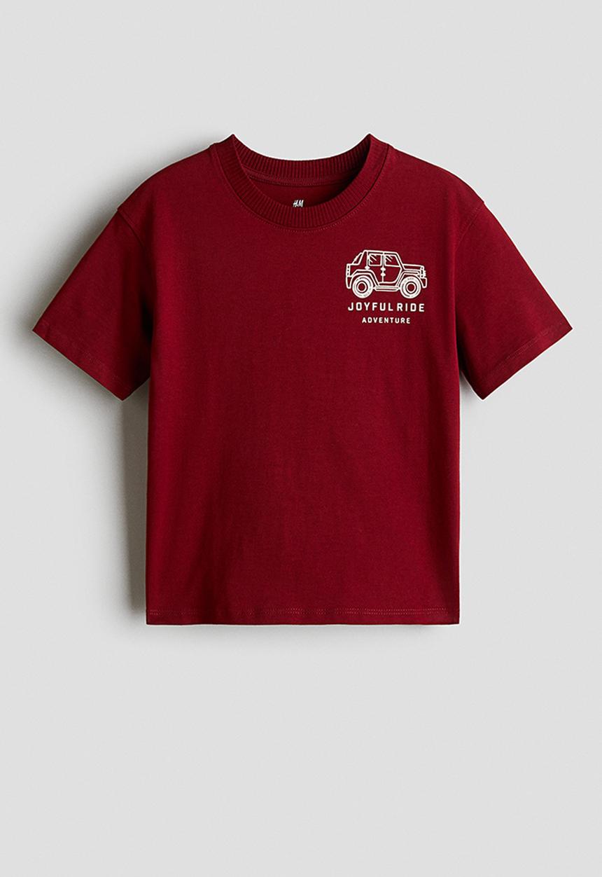 H&M - Printed T-shirt - red/joyful ride 