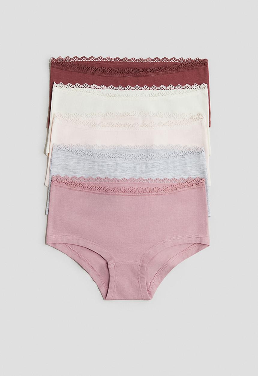 H&M - 5 pack hipster briefs - pink & white