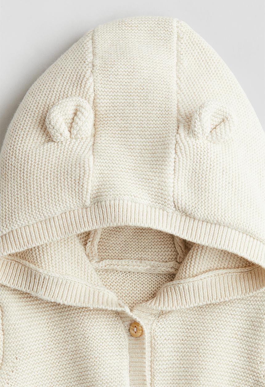 H&M - Cotton-knit romper suit - cream