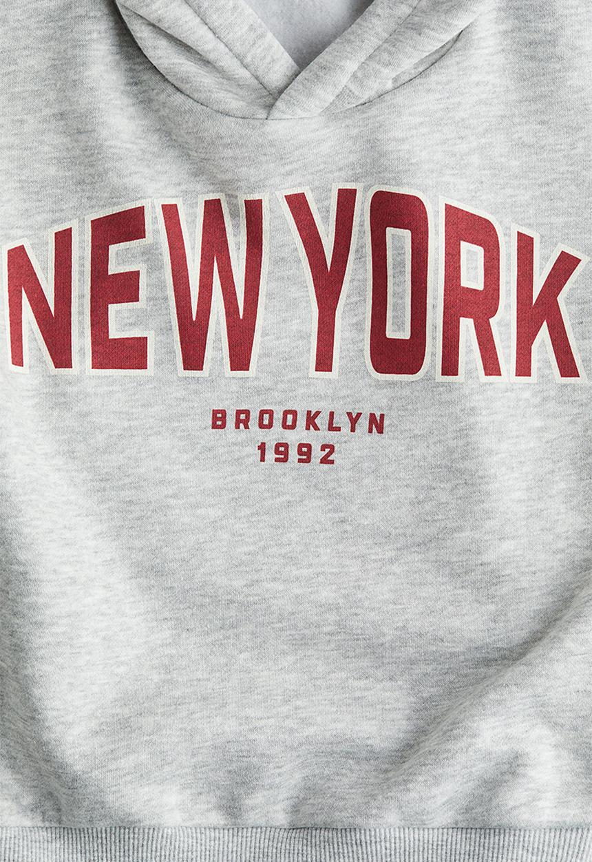 H&M - Printed hoodie - grey marl/new york