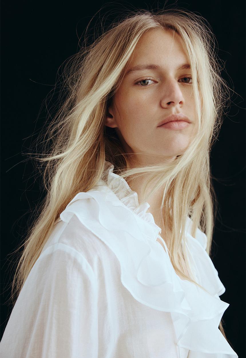 H&M - Flounced blouse - white