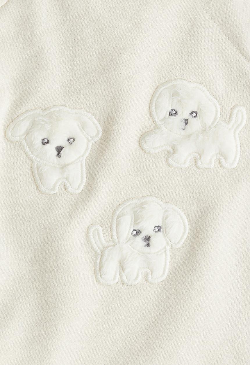 H&M - 2-piece cotton set - cream/puppies 