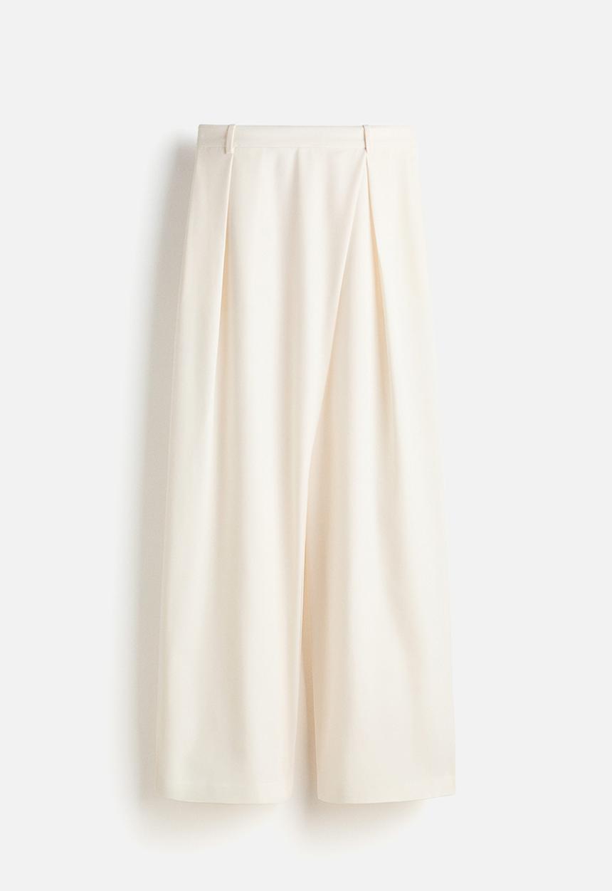 H&M - Wide wrapover trousers - white