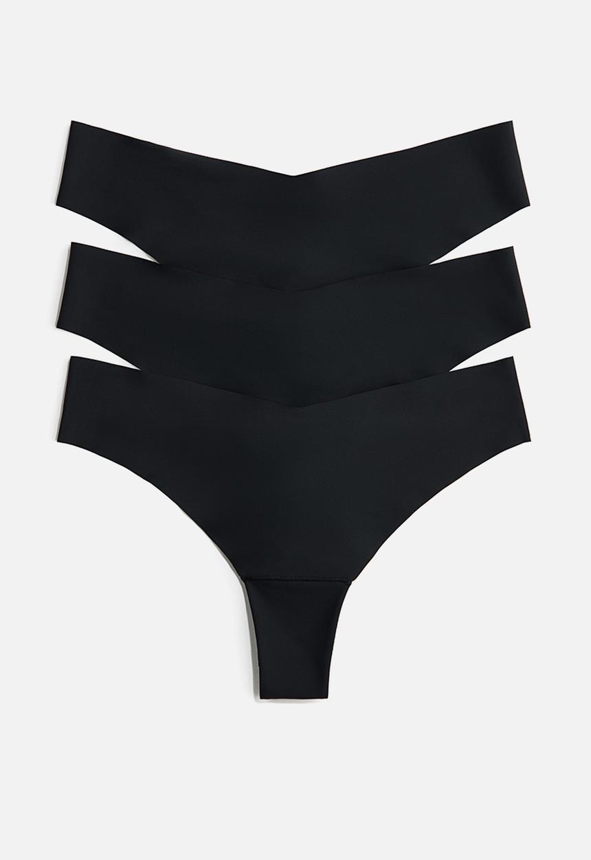 H&M - 3 pack microfibre brazilian briefs - black