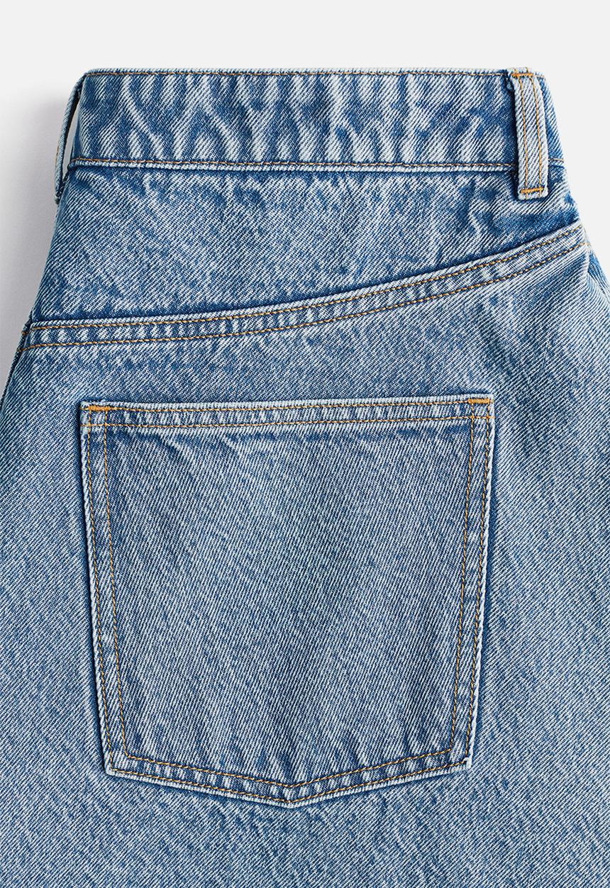 H&M - Flared denim mini skirt - light denim blue