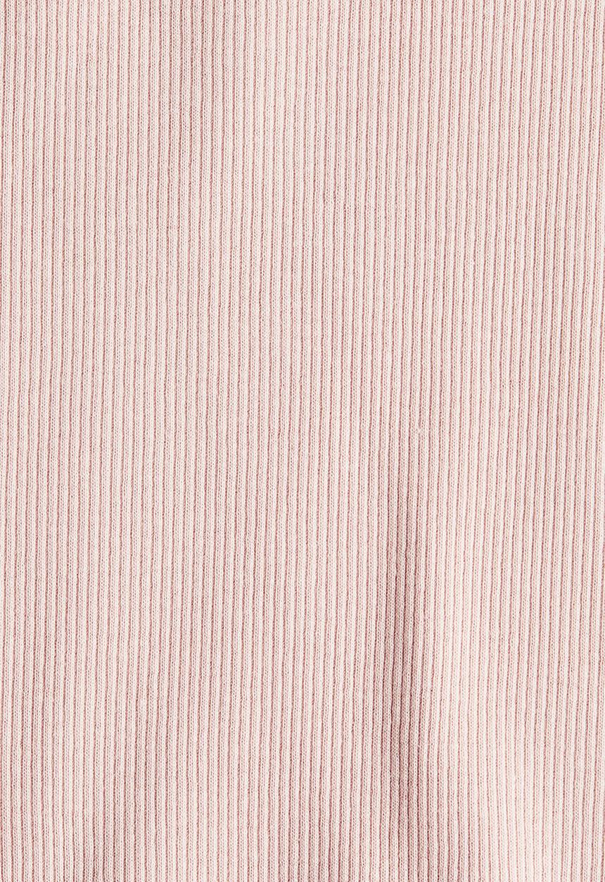 H&M - Overlock-detail cotton top - light pink