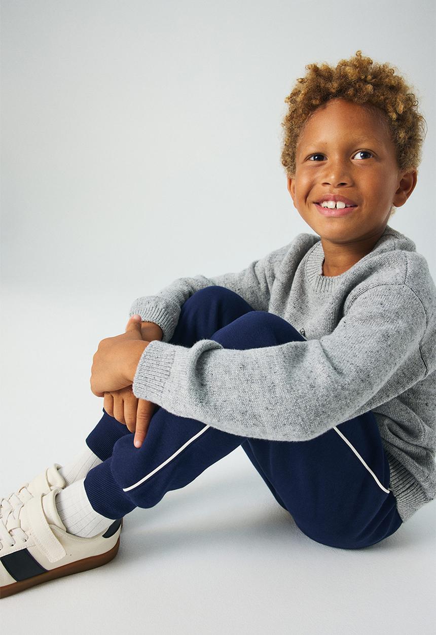 H&M - Printed joggers - navy blue striped