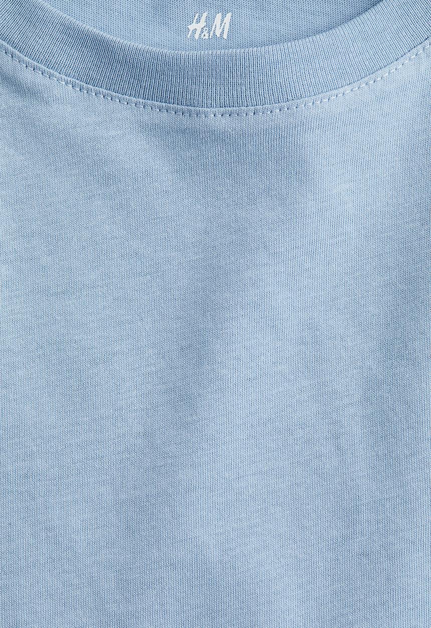 H&M - Cotton jersey T-shirt - light blue