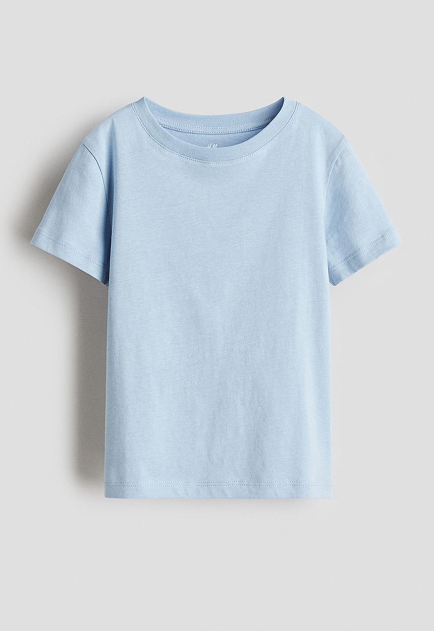 H&M - Cotton jersey T-shirt - light blue