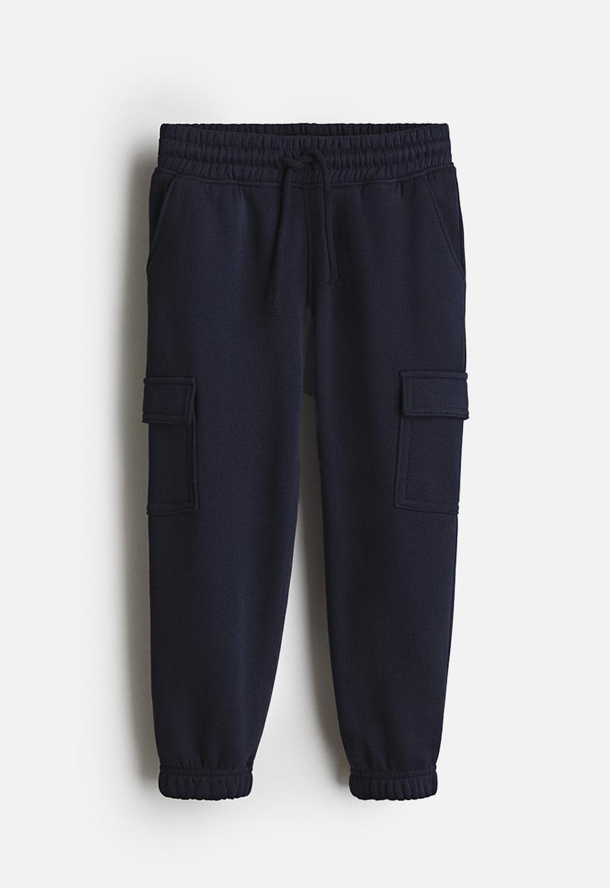 H&M - Brushed-inside cargo joggers - navy blue