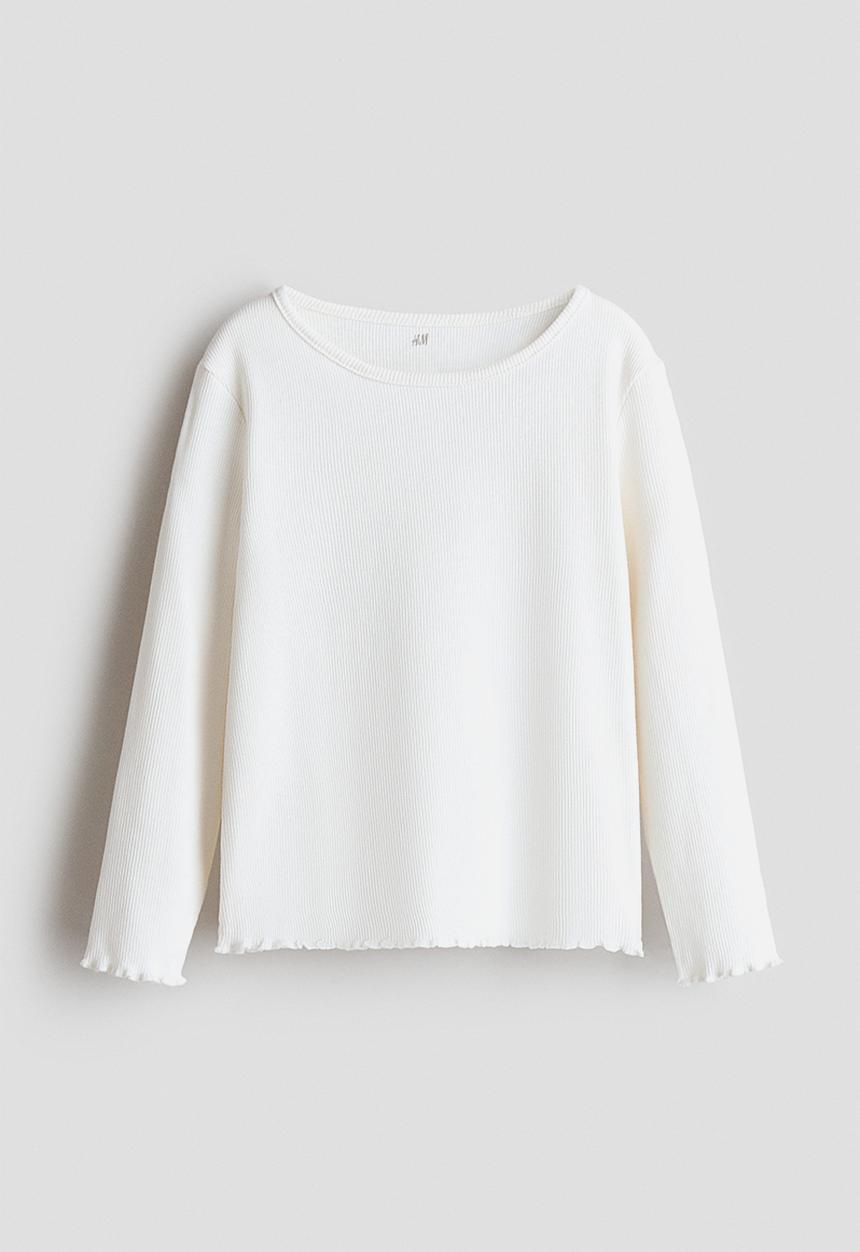 H&M - Long-sleeved jersey top - white