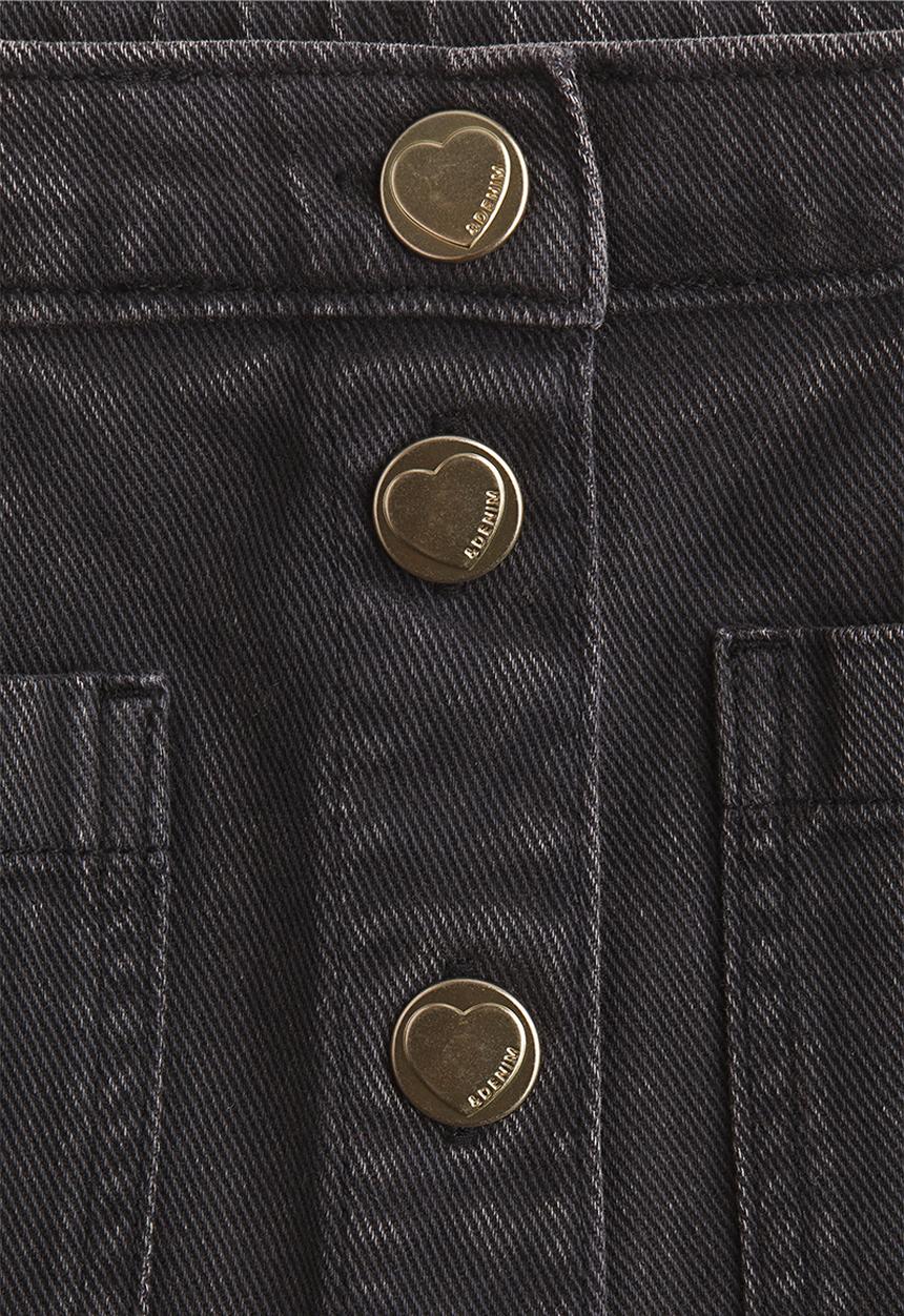 H&M - Cotton twill skirt - washed denim black