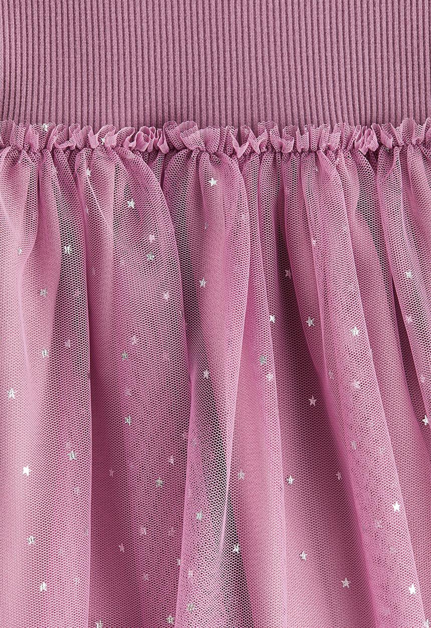 H&M - Tulle dress - dusty pink stars