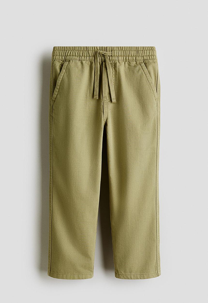 H&M - Cotton twill trousers - light khaki green