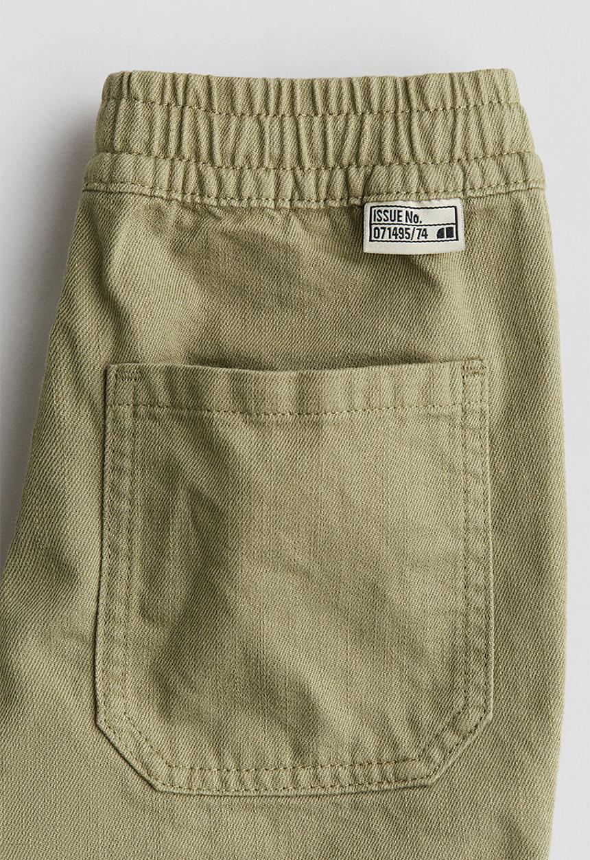 H&M - Cotton twill trousers - light khaki green