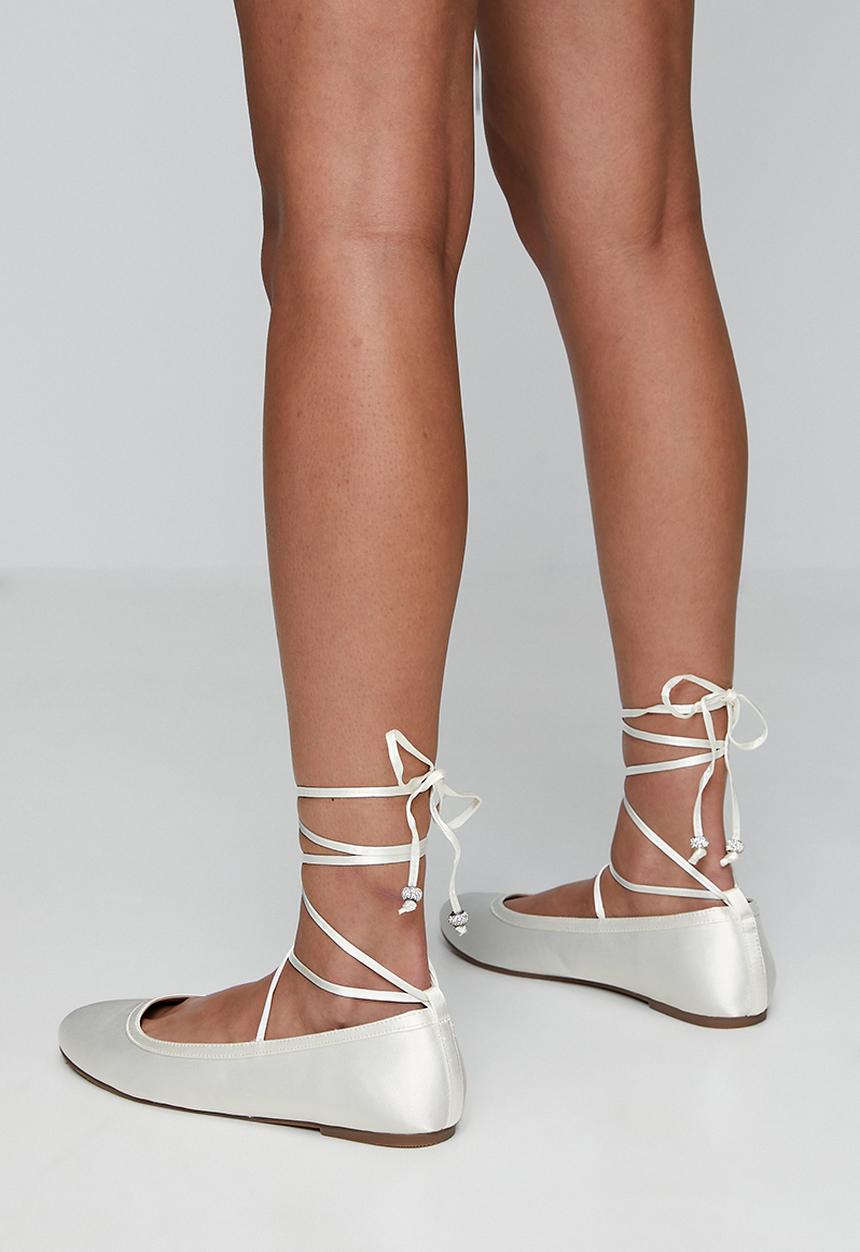 Be Mine - Aahana ankle strap pump - ivory satin