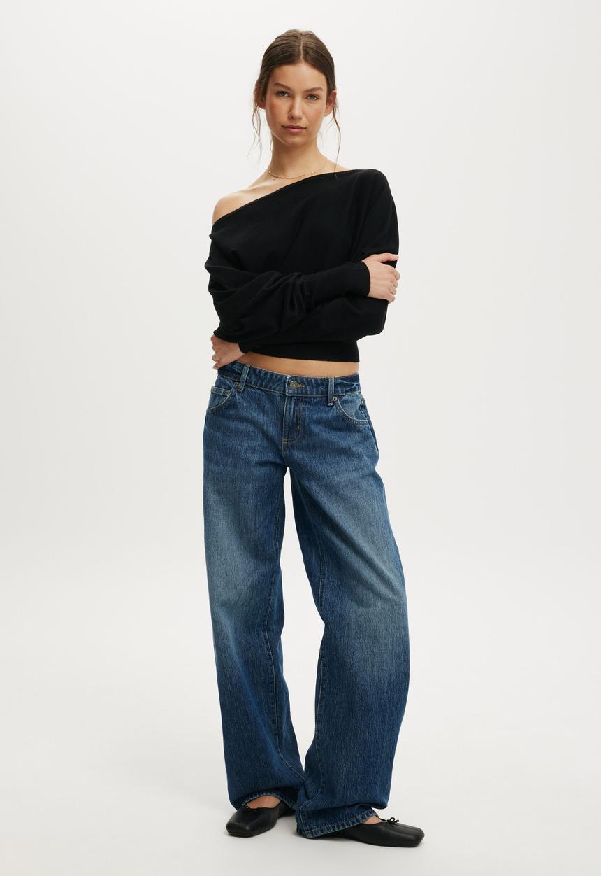 Cotton On - Everfine ls batwing knit - black