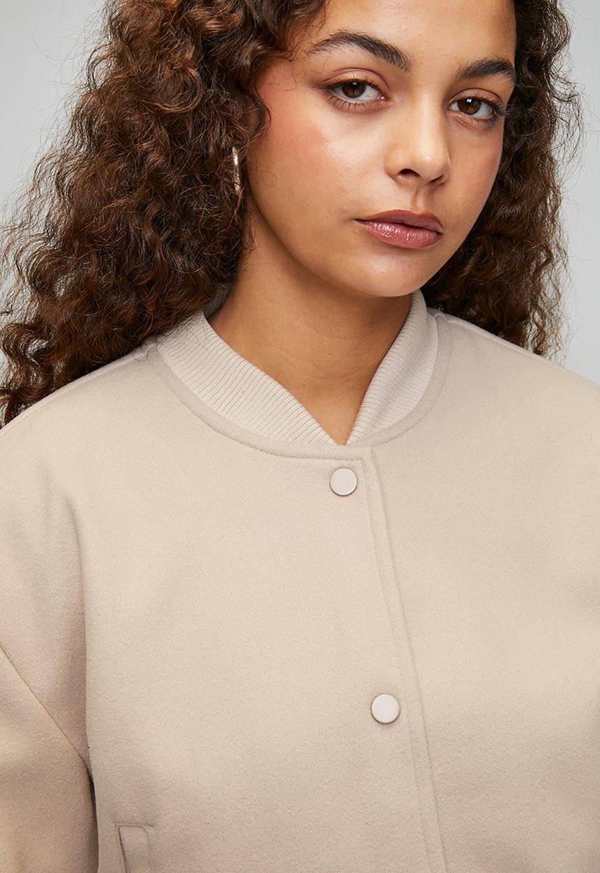 Brave Soul - Ladies Bonded Bomber Jacket - Oatmeal