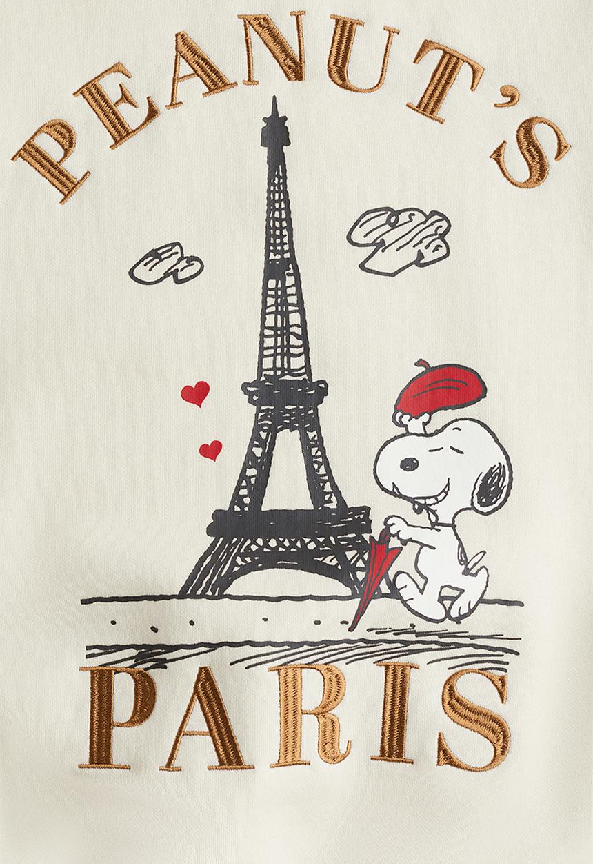 H&M - Oversized print-motif sweatshirt - cream/snoopy