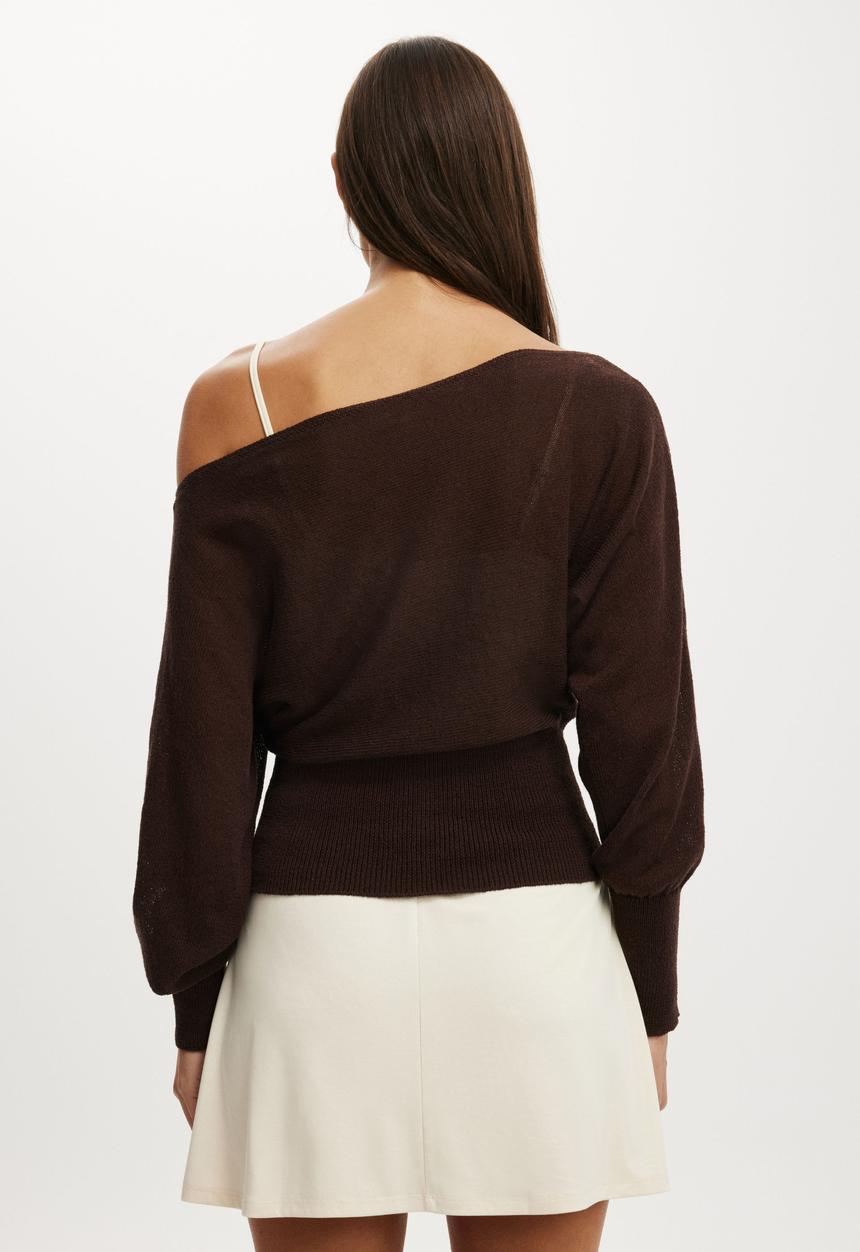 Cotton On - The breezy ls batwing knit - dark oak