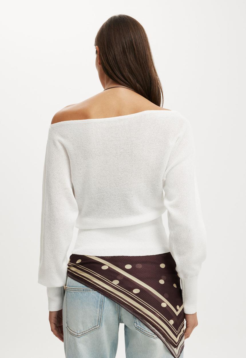 Cotton On - The breezy ls batwing knit - white