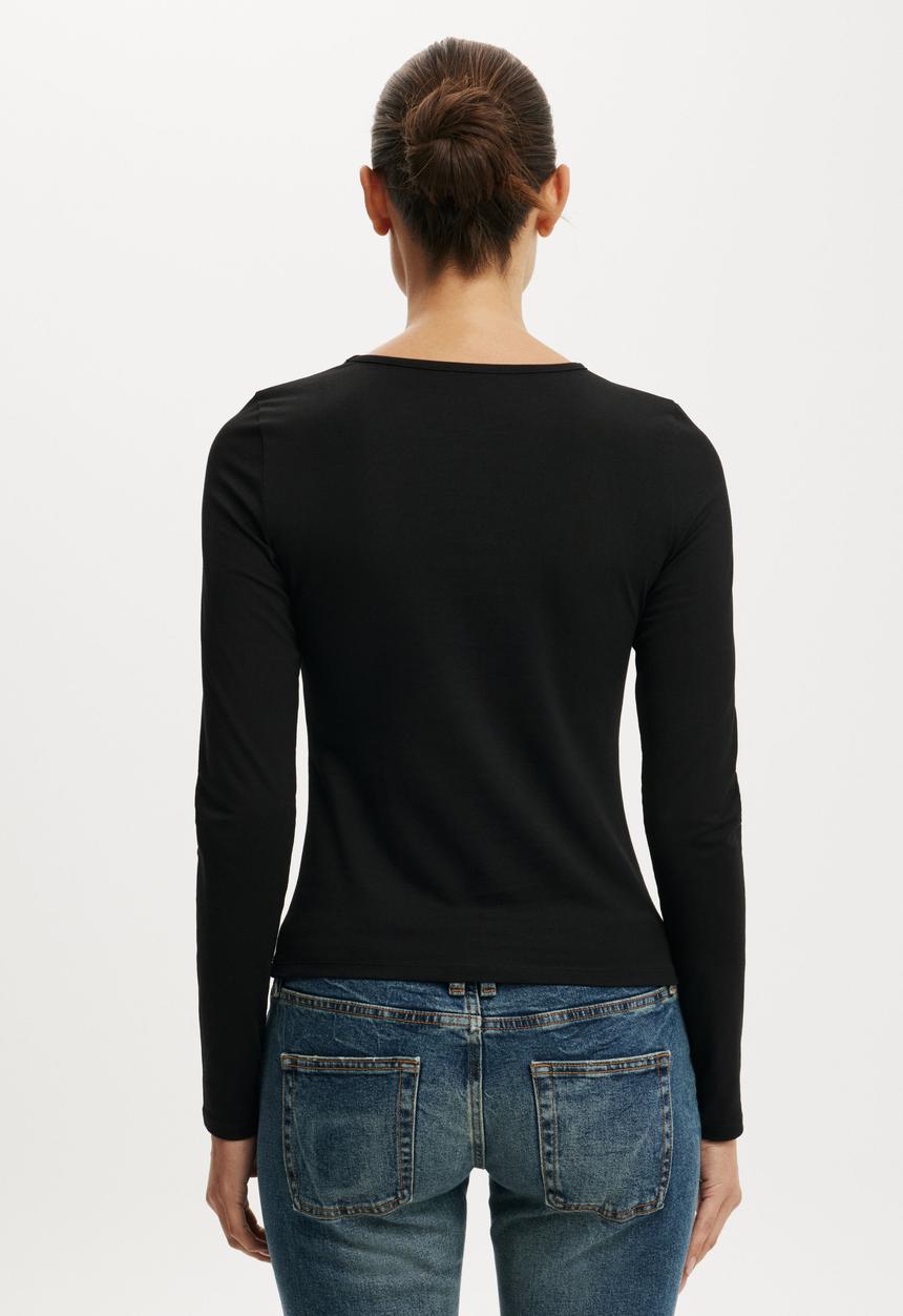 Cotton On - Everyday Smooth Long Sleeve - Black