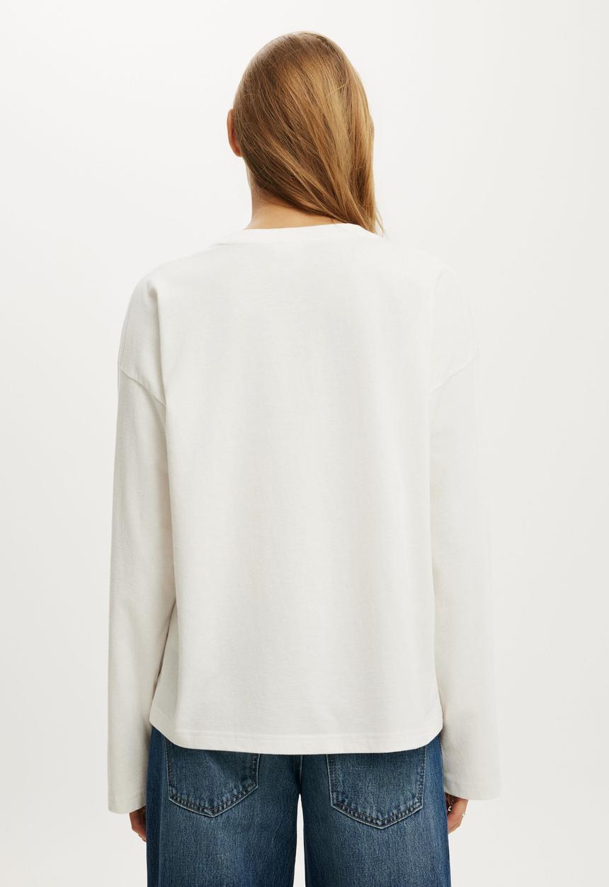 Cotton On - Oversized boxy long sleeve tee - vintage white